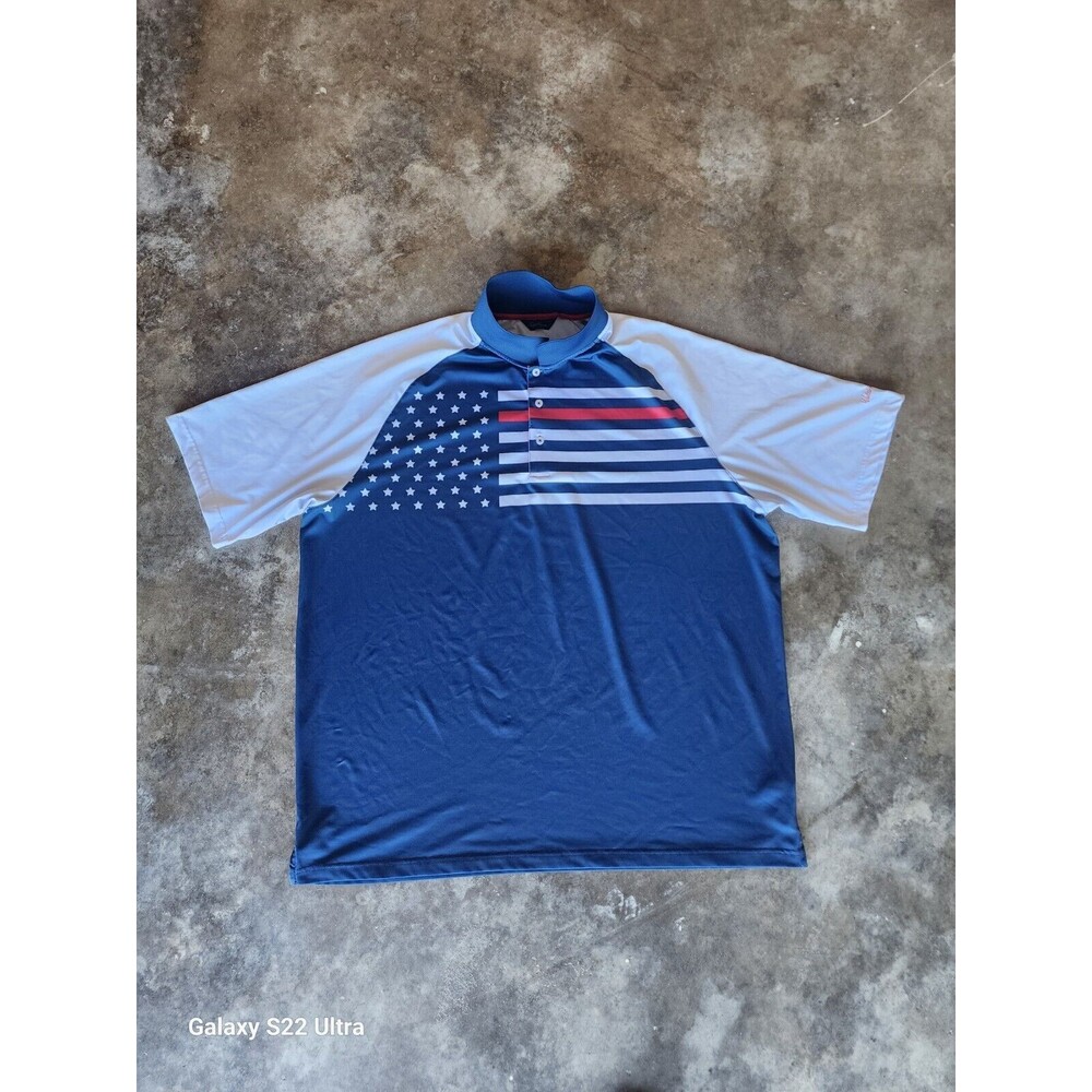 Walter Hagen Golf Shirt Stars and Stripes red white and blue